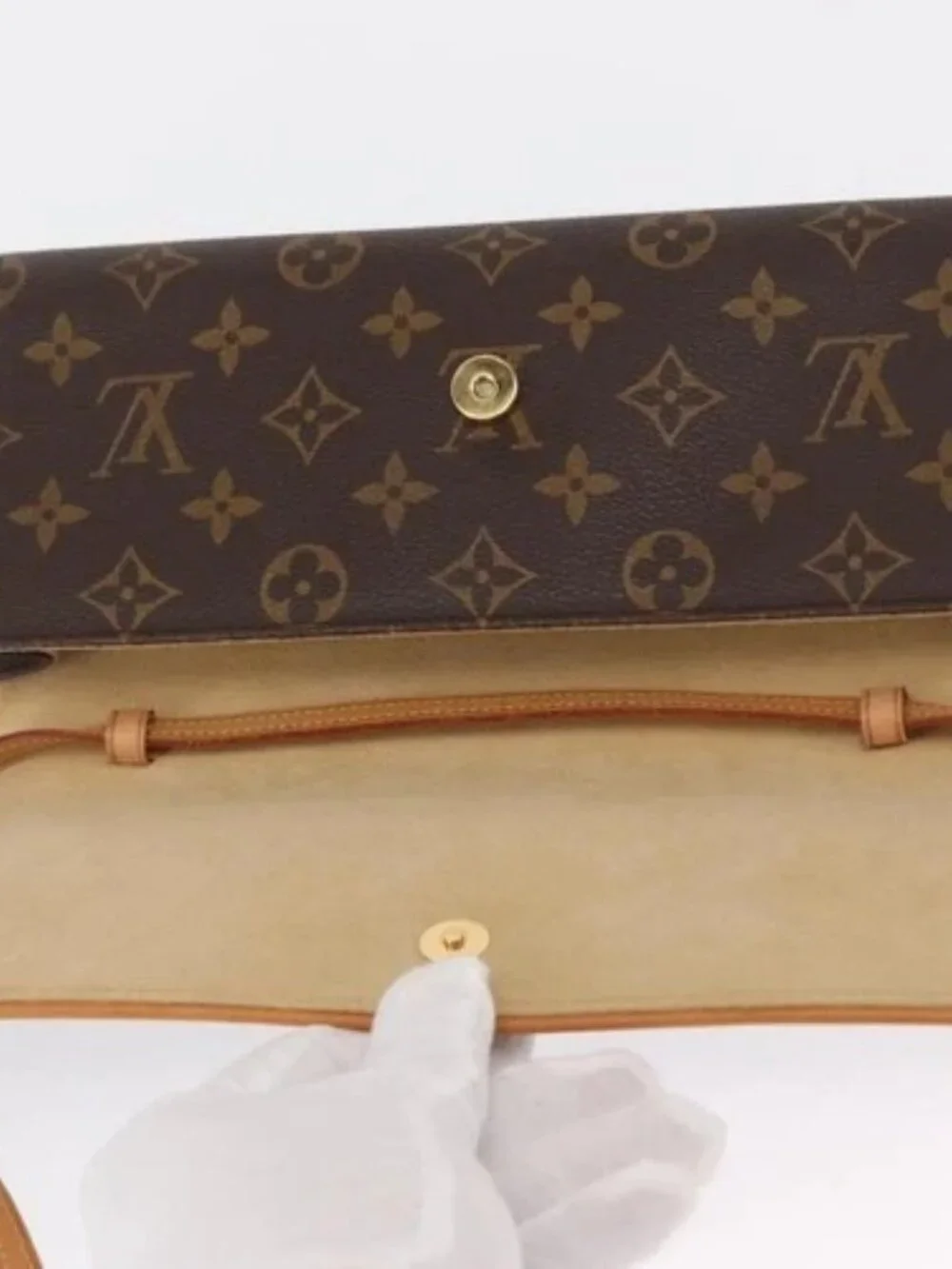 LOUIS VUITTON Monogram Pochette Twin GM Shoulder Bag M51852 LV Auth ka1548